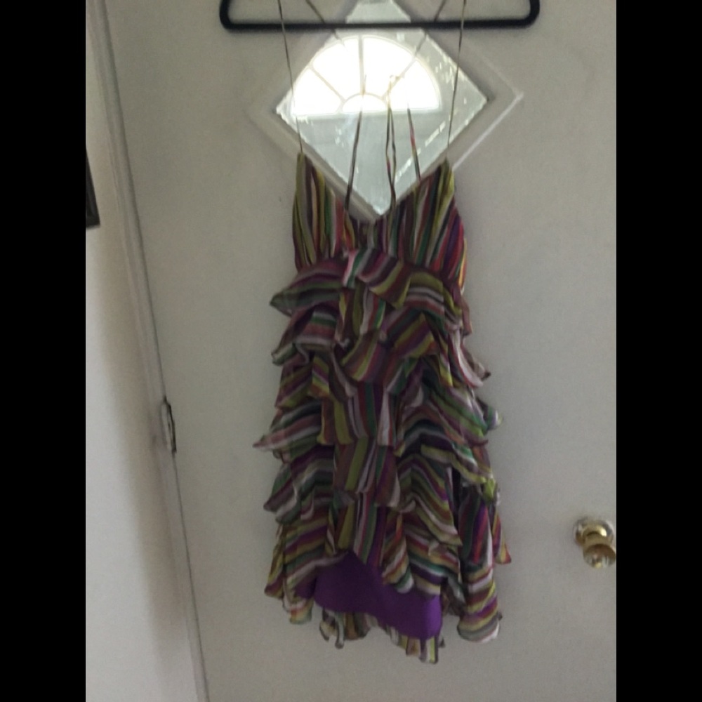 Fully lined tiered  silk dress